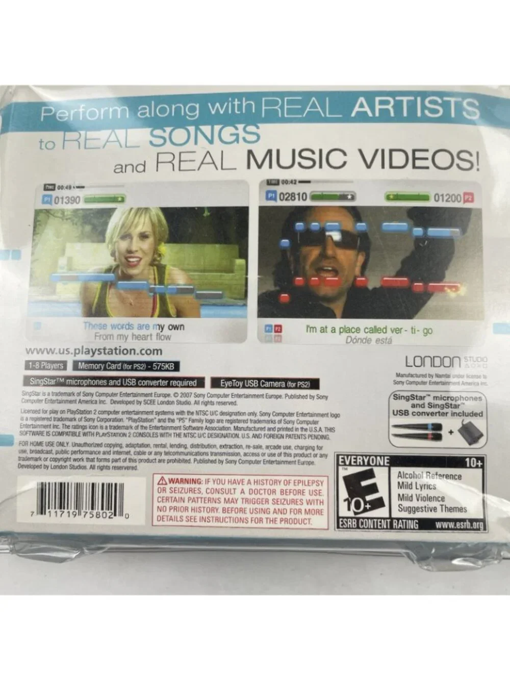 Singstar Pop Game PlayStation 2 PS2 2 Microphones 30 Songs Videos NEW Sealed